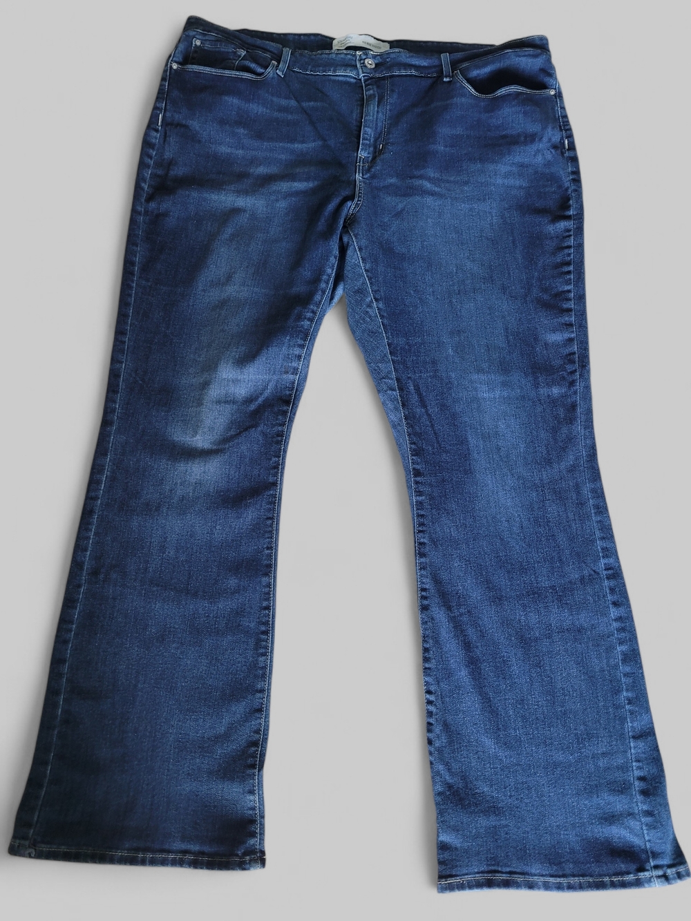 Levi Strauss Signature Bootcut Jeans 36x32 Dark Wash Stretch Denim Mens Classic